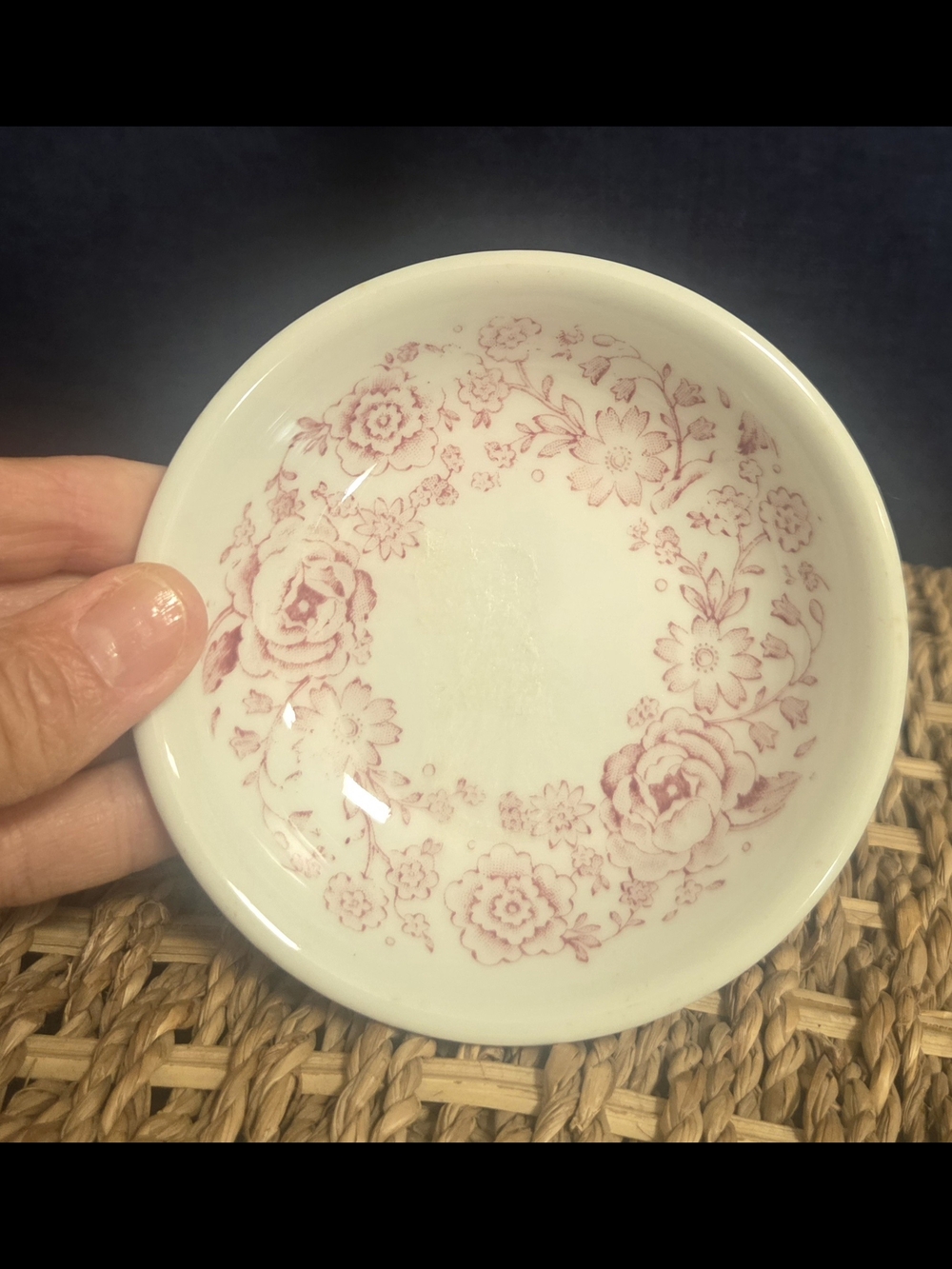 Vintage 1950's Sterling China Floral Trinket Dish  Bin W